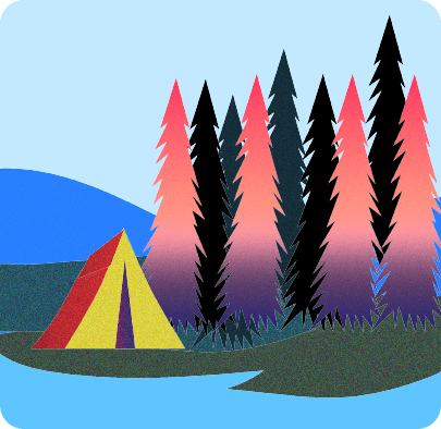 tent in het bos